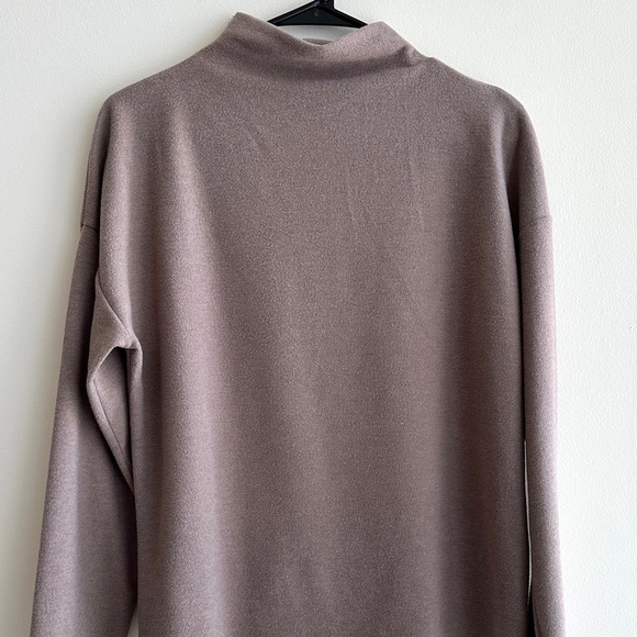 A new day Women's Long Sleeve Mock Turtleneck T-Shirt, Taupe, Size Medium - Picture 6 of 16